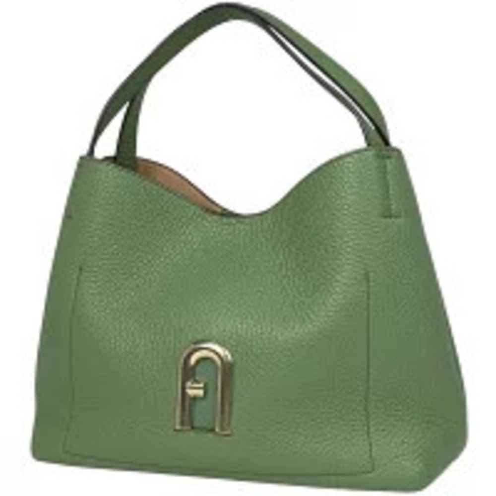 Furla Primula hobo bag green pebbled leather